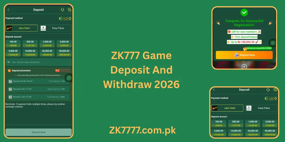 ZK777 Game Deposit And Withdraw