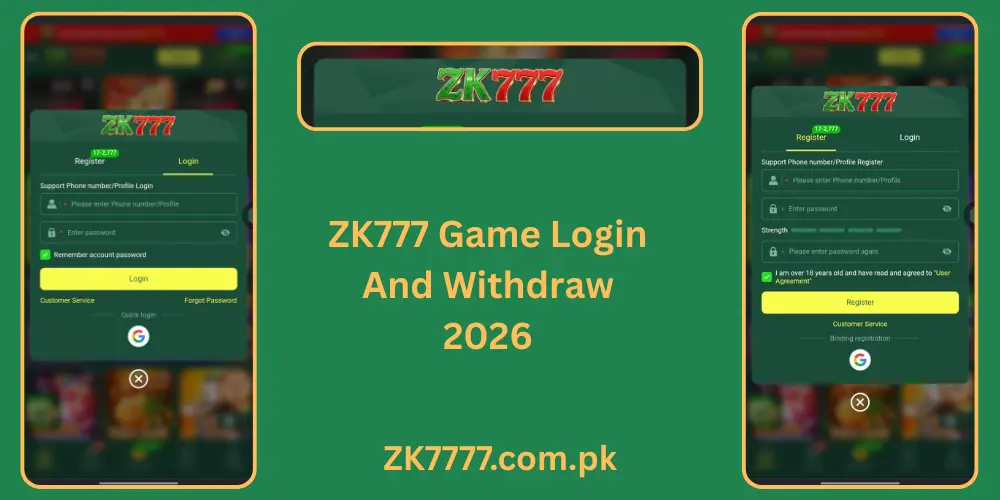 ZK777 Game Login And Register
